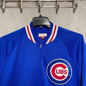 VTG Mitchell & Ness Jersey XL 1991 Chicago Cubs Cooperstown Collect 1/4 Zip MLB